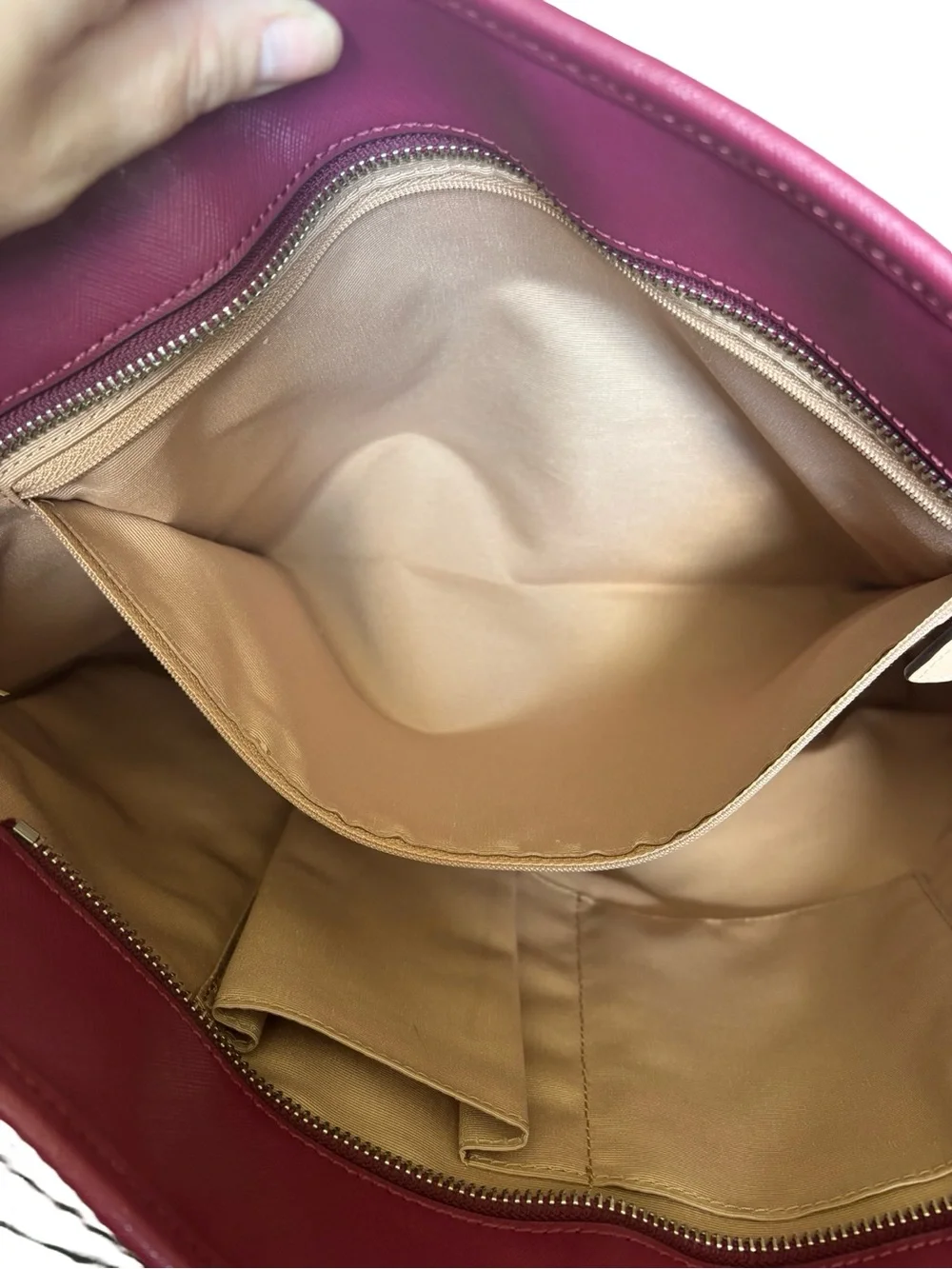 Coach Deep Pink Leather Tote with Tag Charm